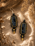 Pietersite tribal earring